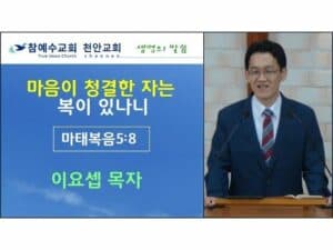 마음이 청결한 자는 복이 있나니 (마 5:8)