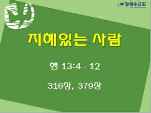지혜있는 사람 (행 13:4-12)