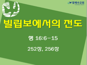 빌립보에서의 전도 (행 16:6-15)