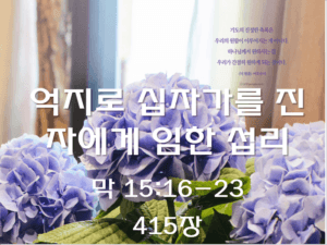 억지로 십자가를 진 자에게 임한 섭리(막 15:16-23)