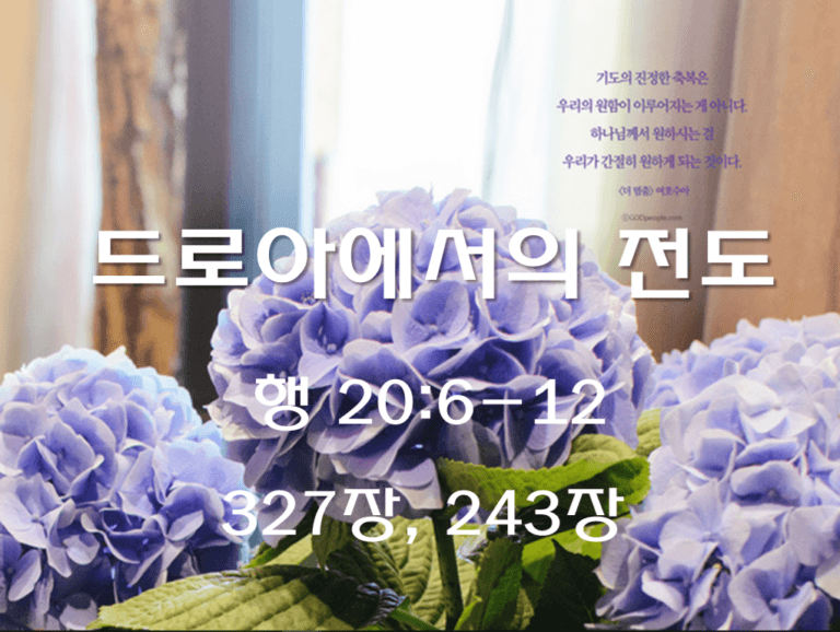 드로아에서의 전도 (행 20:6-12)