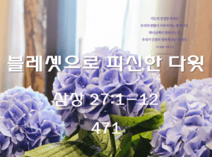 블레셋으로 피신한 다윗 (삼상  27:1-12)