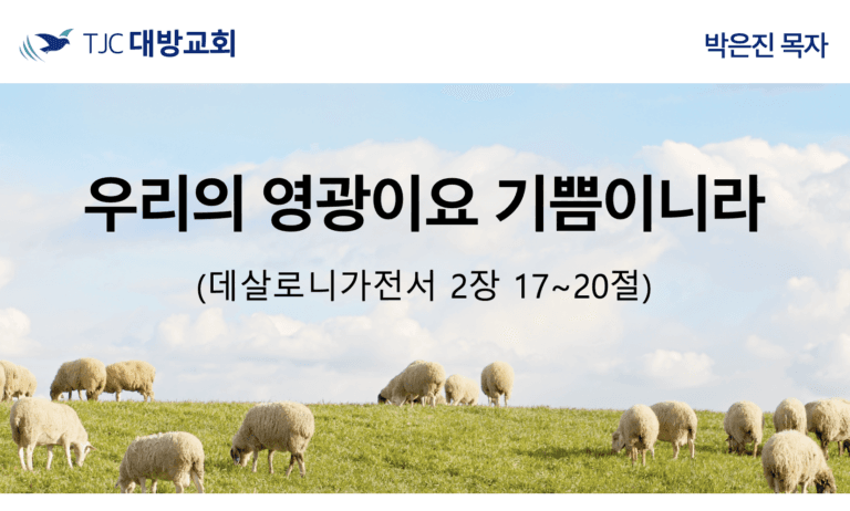 우리의 영광이요 기쁨이니라