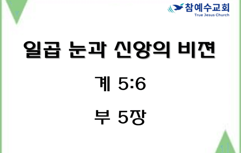 일곱 눈과 신앙의 비젼(계 5:6)