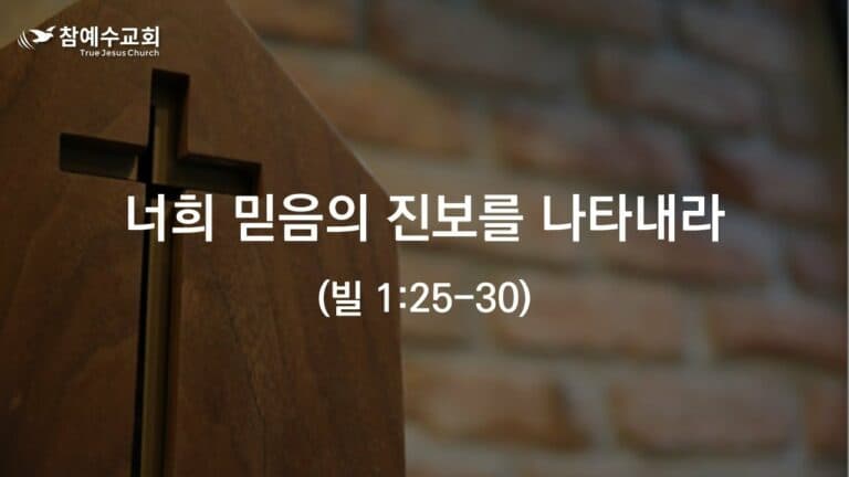 너희 믿음의 진보를 나타내라 (빌 1:25-39)