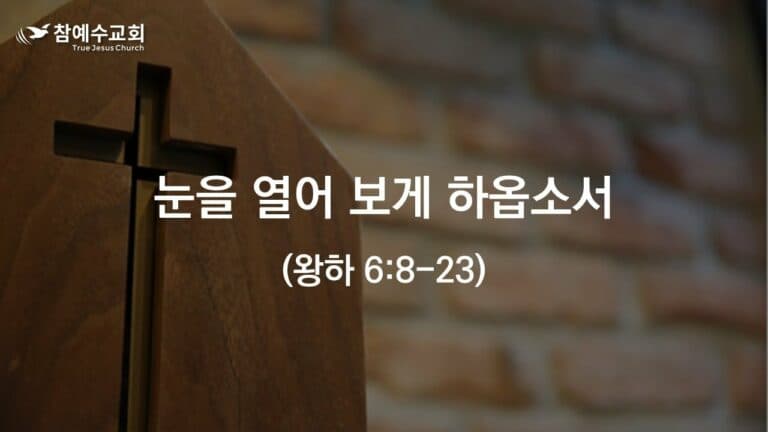 눈을 열어 보게 하옵소서 (왕하 6:8-23)
