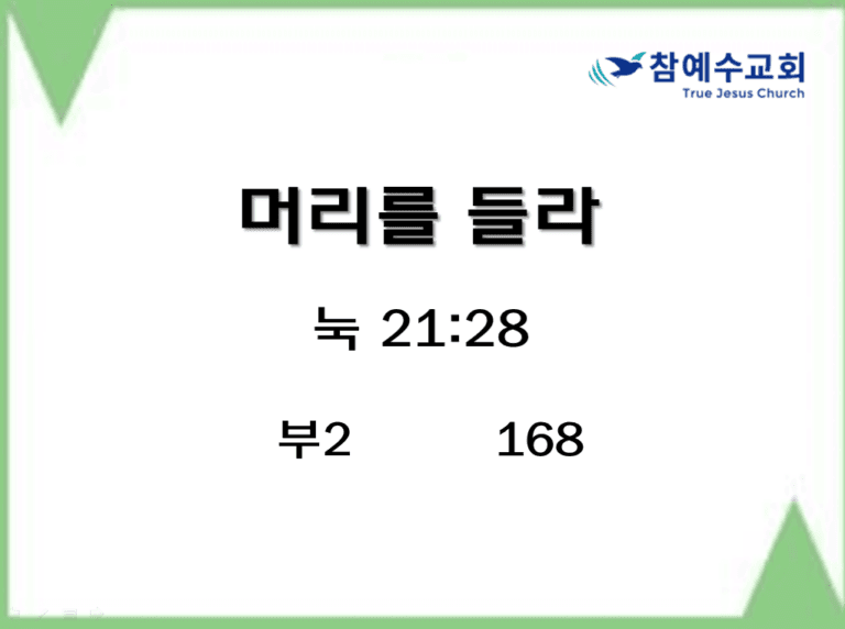 머리를 들라 (눅 21:28)