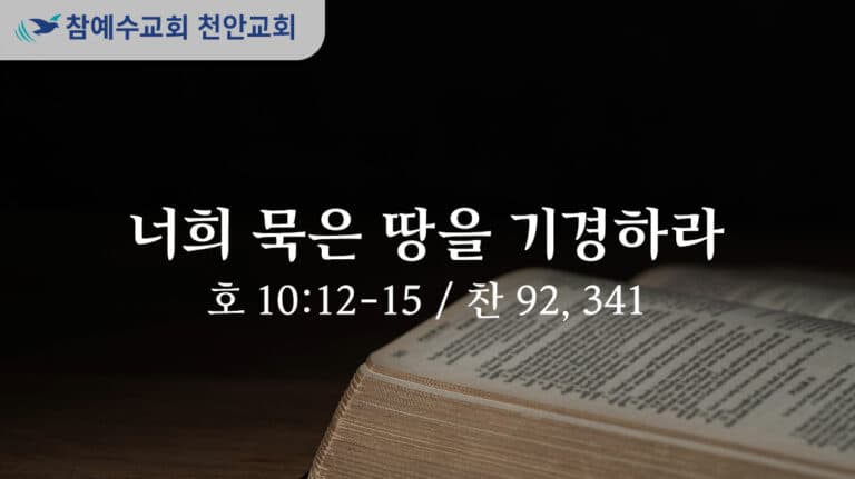 너희 묵은 땅을 기경하라 (호 10:12-15)