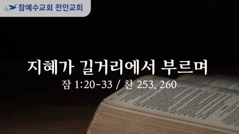 지혜가 길거리에서 부르며 (잠 1:20-33)