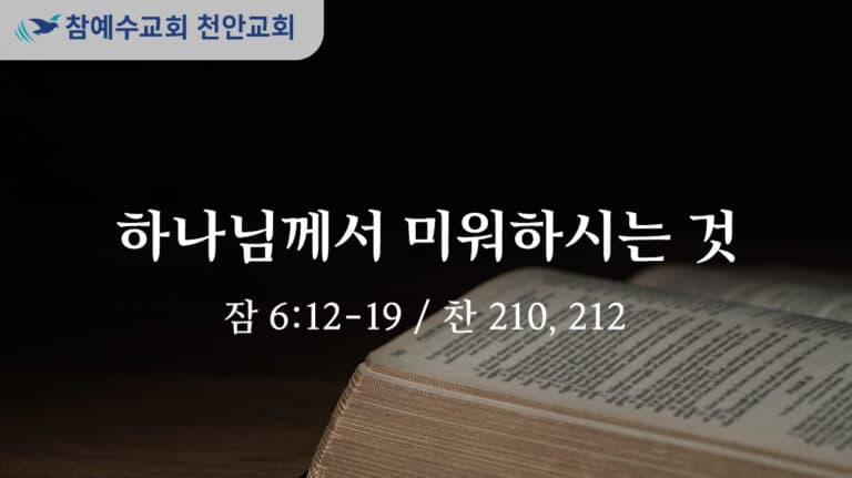 하나님께서 미워하시는 것 (잠 6:12-19)