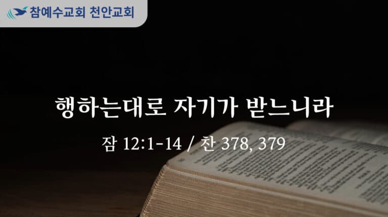 행하는대로 자기가 받느니라 (잠 12:1-14)