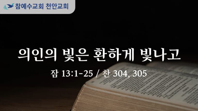 의인의 빛은 환하게 빛나고 (잠 13:1-25)