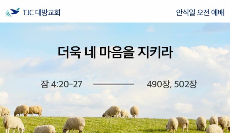 더욱 네 마음을 지키라 (잠 4:20-27)