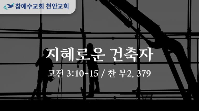 지혜로운 건축자 (고전 3:10-15)