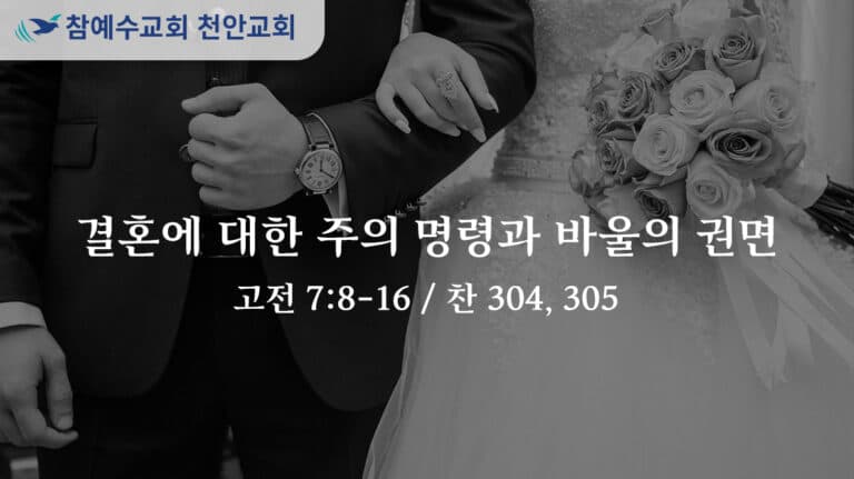 결혼에 대한 주의 명령과 바울의 권면 (고전 7:8-16)
