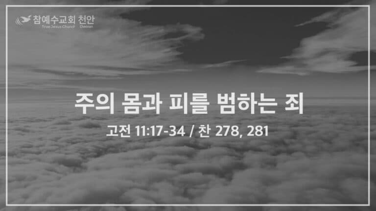 주의 몸과 피를 범하는 죄 (고전 11:17-34)