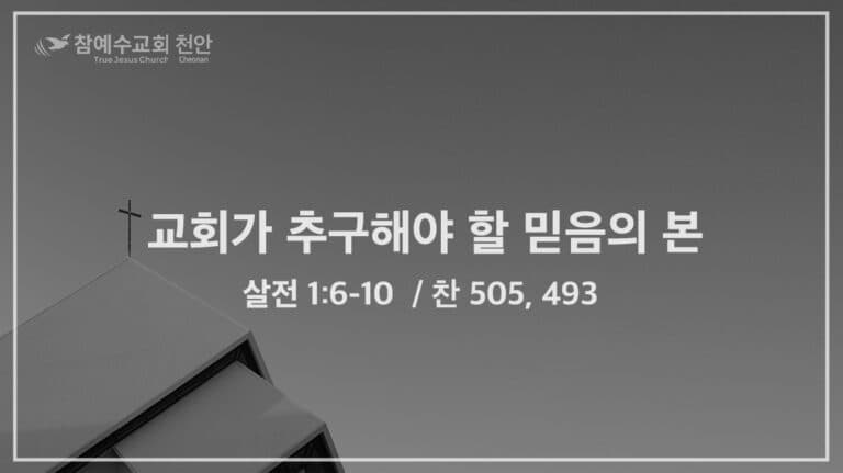 교회가 추구해야 할 믿음의 본 (살전 1:6-10)