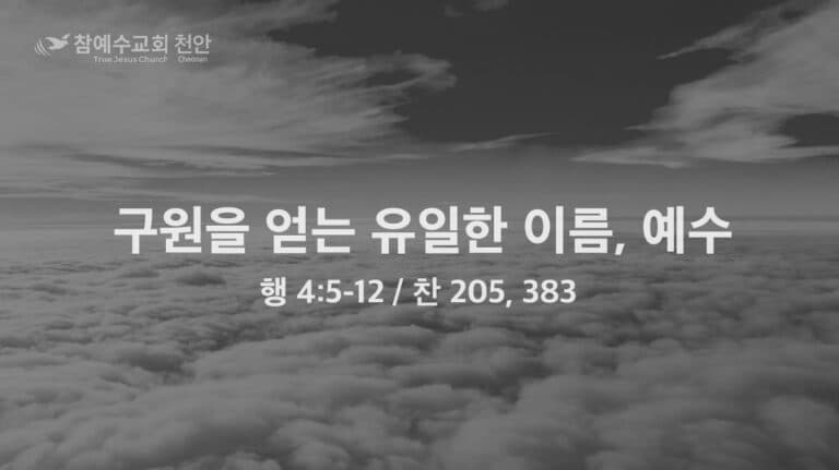 구원을 얻는 유일한 이름, 예수 (행 4:5-12)