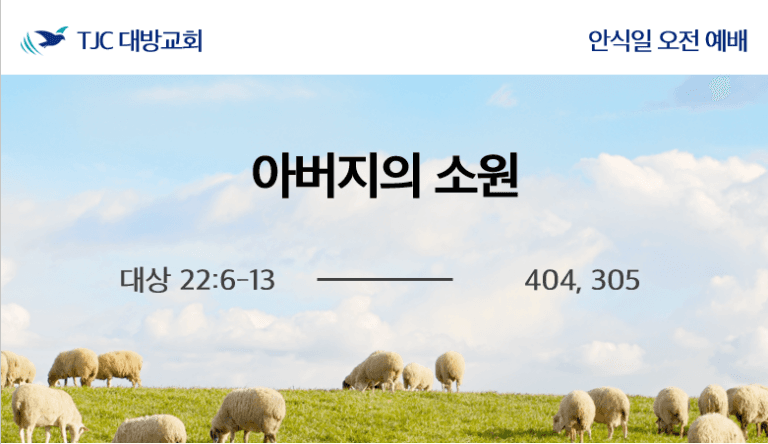 아버지의 소원(대상 22:6-13)