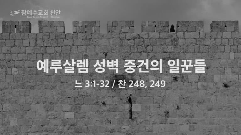 예루살렘 성벽 중건의 일꾼들 (느 3:1-32)