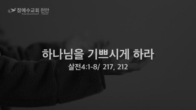 하나님을 기쁘시게 하라  (살전4:1-8)