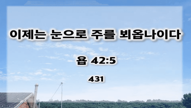 [복음 메세지] 이제는 눈으로 주를 뵈옵나이다