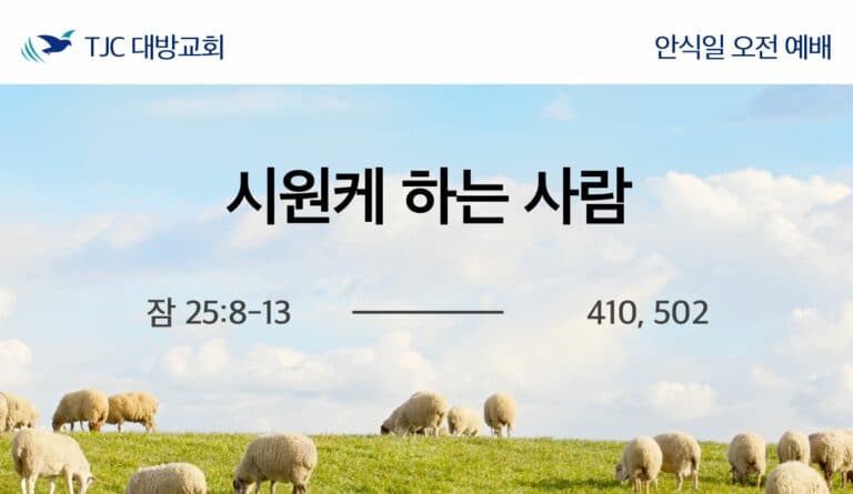 시원케 하는 사람 (잠 25:8-13)